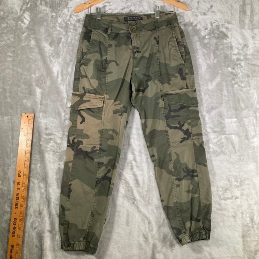 Sanctuary Standard Surplus Womens 26 Camo Cargo Jogger Pants Green Camouflage